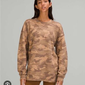 Lululemon Perfectly Oversized Crew Sweatshirt Heritage 365 Camo Brown Size 10